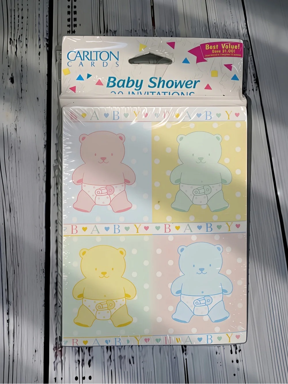 NWT Vintage Carlton Cards Baby Shower Invitations NOS Sealed (20 Total)